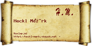 Heckl Márk névjegykártya